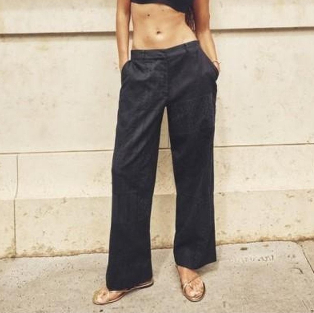 ZARA Eyelet Patchwork Embroidered Pants